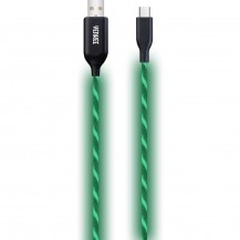 Kabel ładowania świecący LED Yenkee YCU 341 GN USB - C 100 cm