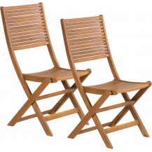 Zestaw 2szt krzeseł ogrodowych drewno akacja FIELDMANN FDZN 4012-T