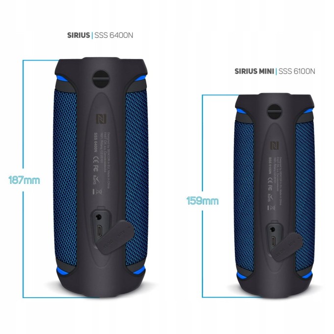 Głośnik Bluetooth NFC Wodoodporny IPX6 Sencor 25 W SSS 6400N SIRIUS BLUE