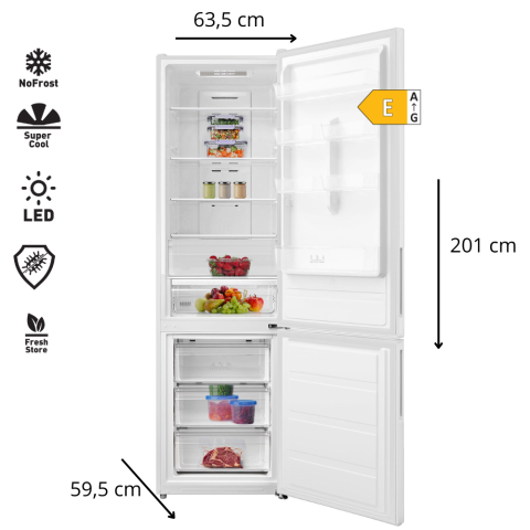 Lodówka dwudrzwiowa 201cm NoFrost Philco PCN 330 EW.png