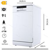 Zmywarka Wolnostojąca 45cm 6 Programów 10kompl. Philco Aquastop.png
