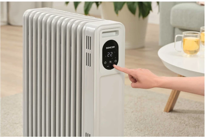 Grzejnik olejowy Sencor 2500 W  13 żeber FLAT SHAPE  Cyfrowy panel i pilot  Tryb ECO  Timer 24h  Bezpieczny i cichy (1).jpg