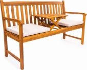 Ławka ogrodowa drewniana 3-osobowa z rozkładanym stolikiem 150cm