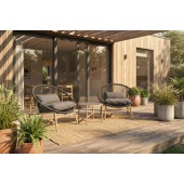 Komplet wypoczynkowy technorattan GALLA 2+1 Dark Grey