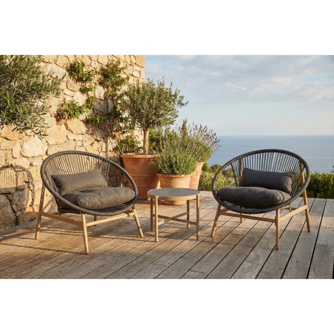 Komplet wypoczynkowy technorattan GALLA 2+1 Dark Grey