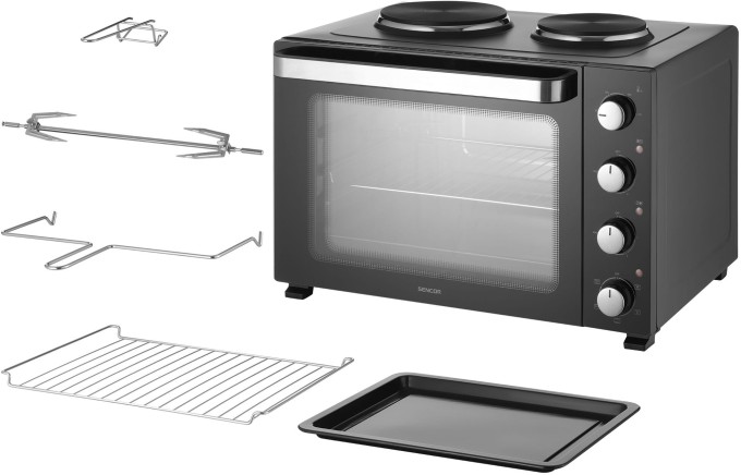 Piekarnik elektryczny z płytą grzejną Sencor SEO 4800BK 48L 3500W mini kuchnia