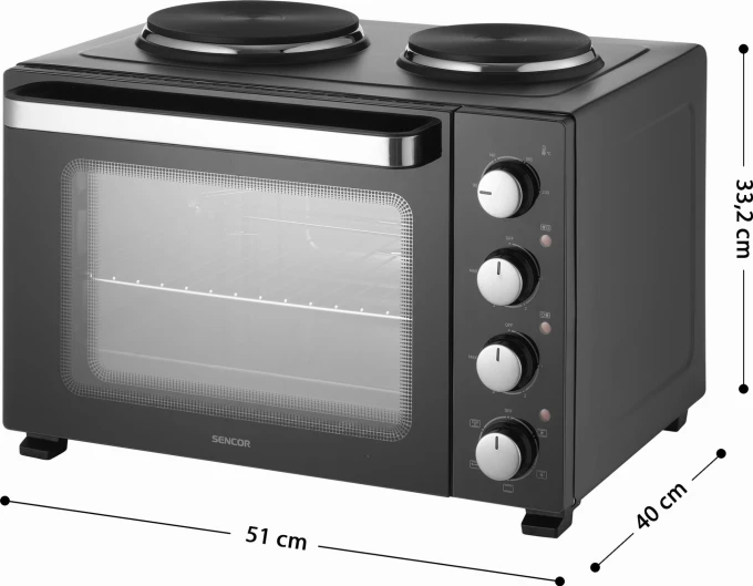 Piekarnik elektryczny z płytą elektryczną Sencor SEO 3500BK