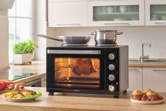 Piekarnik elektryczny z płytą elektryczną Sencor SEO 3500BK
