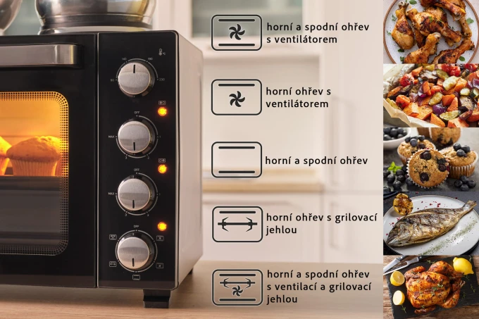 Piekarnik elektryczny z płytą elektryczną Sencor SEO 3500BK