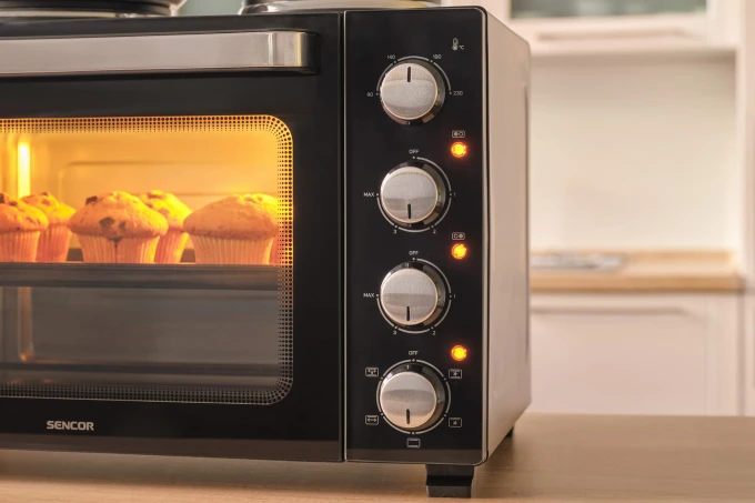 Piekarnik elektryczny z płytą elektryczną Sencor SEO 3500BK