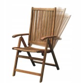 Regulowane krzesła ogrodowe z drewna akacjowego